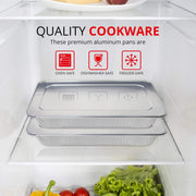 Aluminum Pans with Lids 21x13 Disposable Roasting Pans with Covers - 10 Foil Pans and 10 Foil Lids - Sturdy Catering Pans - Disposable Food Containers Great for Prepping Large
