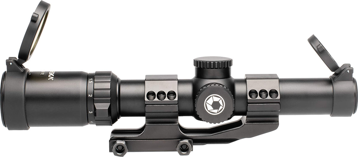 1-8x24 Rifle Scope with Red and Green Illuminated .223 BDC Reticle by Barska – One Size, Metal, Black, Model AC13326