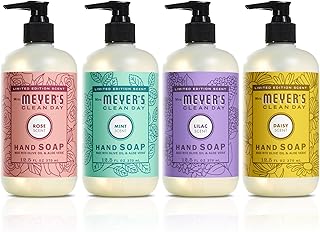 Mrs. MEYER'S CLEAN DAY Spring Hand Soap Set, 12.5 fl oz, 4 Pack | Moisturizing Liquid Hand Soap, Softens and Cleans Hands, Includes Lilac, Rose, Mint, and Daisy