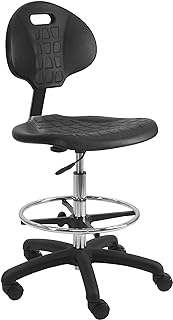 BenchPro Deluxe Polyurethane Chair With 18” Adjustable Footring and Heavy Nylon Base , 21"-31" Height Adjustment, 450 lbs Capacity
