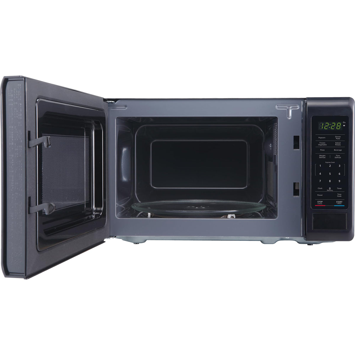 0.7 cu. ft. Countertop Microwave in Black - 700W (10.1"H x 17"W x 12.5"D) by Magic Chef – 0.7 cu. ft., 0.7 cubic_feet, Steel, Black, Model MC77MB