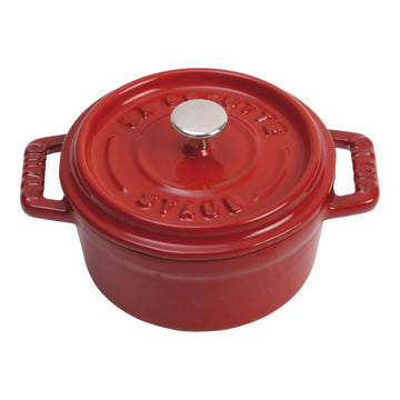 Mini Round Cocotte - 0.25Qt - Cherry by STAUB – 10cm, 0.25 liters, Cast Iron, 03) Cherry, Model 1004189