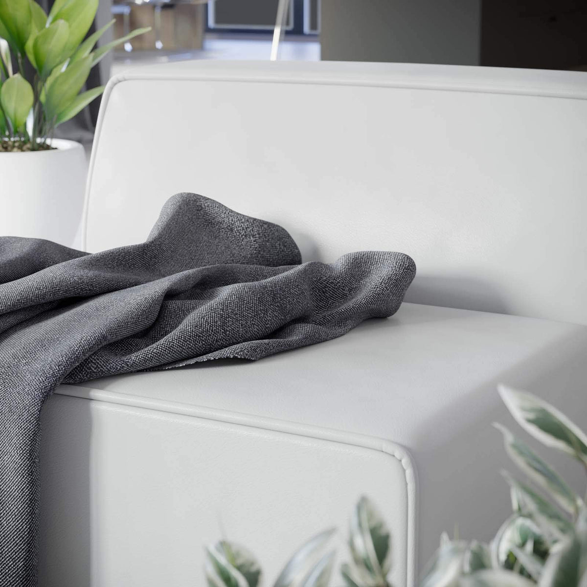 Modway White / Armless Chair / Contemporary Sofas & Couches