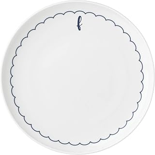 Lenox Navy Scallop Monogram Dinnerware, 876878, Dinner Plate, F
