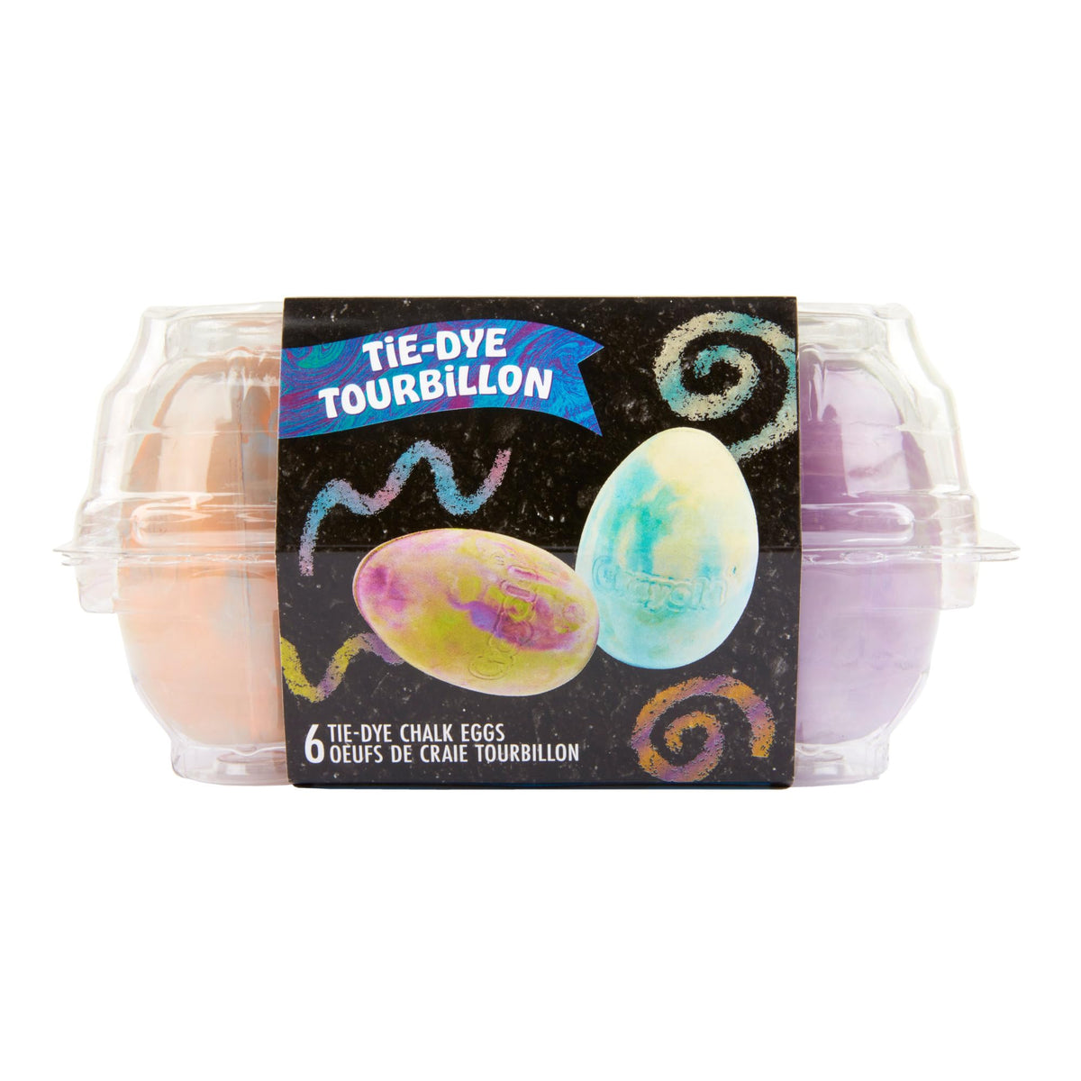 Tie-Dye Egg Chalk, 6 Count by Crayola – 6 Count (Pack of 1), Tie Dye, Model 007166218302