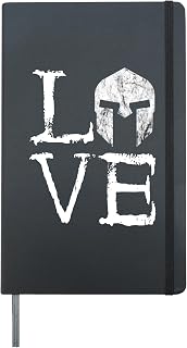 Gladiators Spartan Helmet Love Warrior Greek Sparta Hardcover Journal, Black