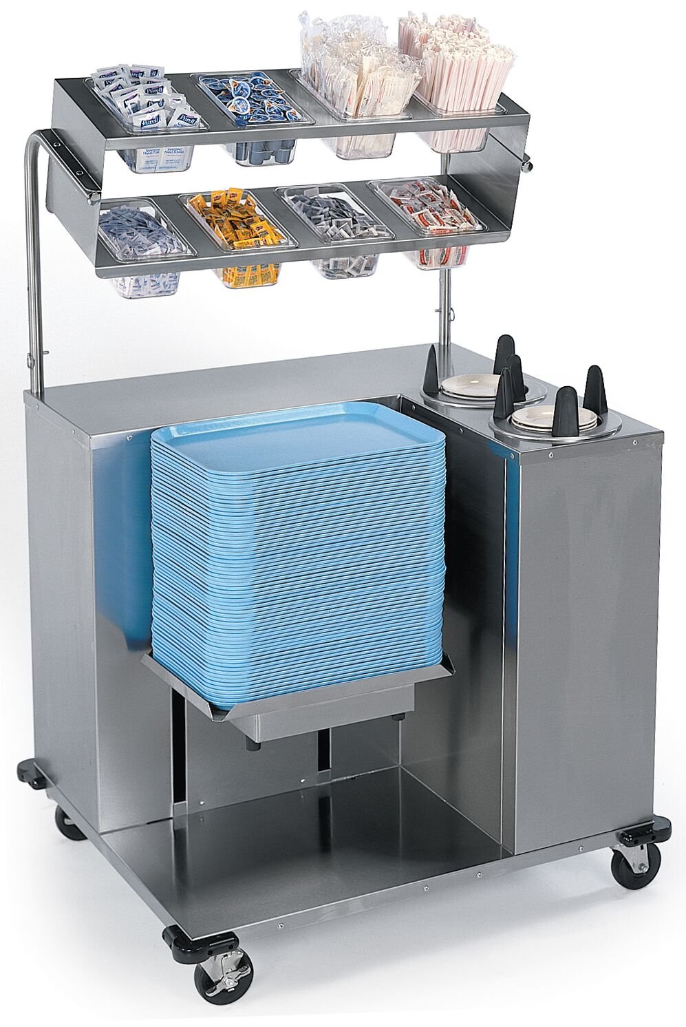 Food Service Deluxe Tray Starter Station for Pans by Lakeside – Stainless Steel, Model 2620
