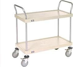 Nexel 2 Solid Plastic Shelves Utility Cart, 24"W x 48"L