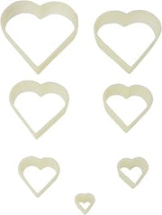 Fat Daddio's Heart Pastry Cutter Set, 7 Piece
