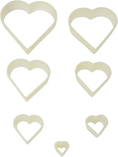 Fat Daddio's Heart Pastry Cutter Set, 7 Piece