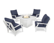 ® Braxton Deep Seating Set by Polywood – High Density Polyethylene, White / Spectrum Indigo, Model PWS488-2-WH48080