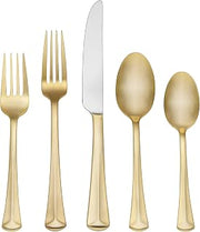 Reed & Barton Baguette Matte Gold 5pc Place Setting, 0.85 LB, Metallic