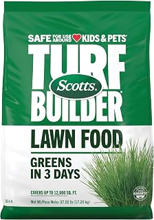 Scotts Turf Builder Lawn Food, 37.9 lbs. | 38-0-4 Granular Fertilizer for All Grass Types, Covers up to 12,000 sq. ft.