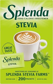SPLENDA Stevia Zero Calorie Sweetener, Sugar Substitute Packets, 200 Count (Pack of 1)