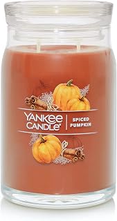 Yankee Candle Spiced Pumpkin Scented Signature 20oz Large Jar 2-Wick Candle Over 60 Hours of Burn Time