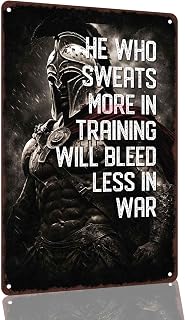 Spartan Warrior Motivational Quote 8 x 12 Inch Aluminum Metal Sign