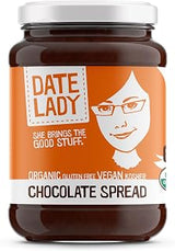 Date Lady Organic Chocolate Date Spread, Pack of 12, 10.2 oz Each, Rich Fudgy Flavor, Gluten-Free, GMO-Free