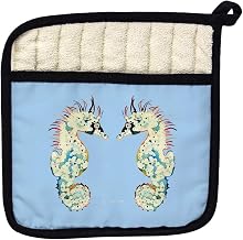 Betsy Drake PT388B Betsys Seahorses Light Blue Pot Holder