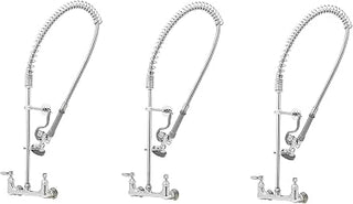 T&S Brass B-0133-B Easy Install Wall Mount Pre-Rinse Faucet for Commercial Kitchens. Includes Wall Bracket and Sprayer Meets New DOE Requirements with a 1.15 GPM Flow Rate (Pack of 3)