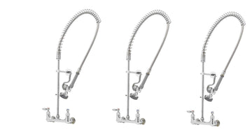 B-0133-B Easy Install Wall Mount Pre-Rinse Faucet for Commercial Kitchens. Includes Wall Bracket and Sprayer Meets New DOE Requirements with a 1.15 GPM Flow Rate (Pack of 3) by
