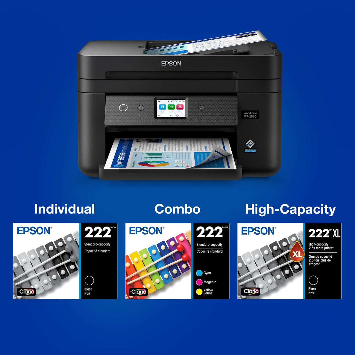 222 Genuine Ink Standard Capacity Cyan Cartridge T222220 (Pack of 2) by Epson – Standard Capacity (Pack of 2), Cyan, Pack of 2, Model T222220-S