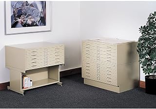 Safco 5-Drawer Steel Flat File - 46-3/8 X35-3/8 X16-1/2" - White
