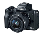 EOS M50 Mirrorless Vlogging Camera Kit with EF-M 15-45mm Lens by Canon – 45mm, Plastic, Black, Model 2680C011