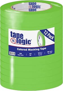Tape Logic (12 Pack General Purpose Colored Masking Tape, 1/2 Inch x 60 Yards, Light Green, for Home, Office, Arts, Crafts, DIY, Labeling and Coding