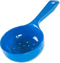 CFS 496814 Perforated Short Handle Portion Control Spoon, 8.0 fl oz, Blue