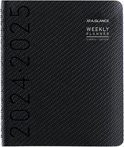 AT-A-GLANCE Planner 2024-2025 Academic, Weekly & Monthly, Half-Hourly Appointment Book, 8-1/4" x 11", Large, Monthly Tabs, Flexible Cover, Contempo, Graphite (70957X45)