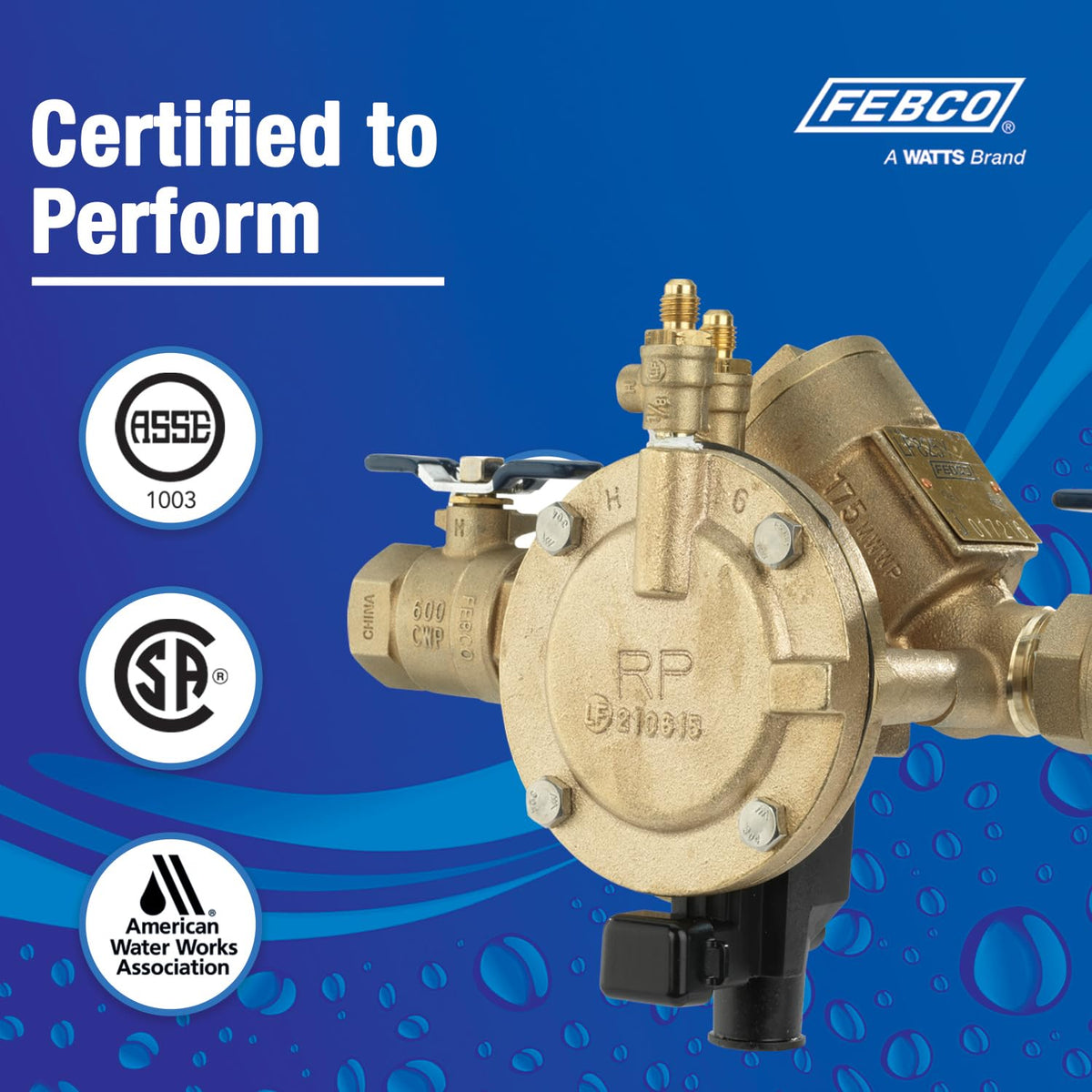 825Y Bronze RPZ Backflow Preventer with SentryPlus Sensor by Febco – 1 1/4 Inch, Bronze, Model F825FBV