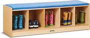 Jonti-Craft 5 Section Bench Locker with Blue Cushion