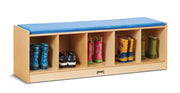 5 Section Bench Locker with Blue Cushion by Jonti-Craft – 16" H x 48" W x 15" D, Other, Blue, Model 9093JC