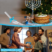 Teenyyou Hanukkah Latke Server Set, Stainless Steel, Silver with Blue Ribbons