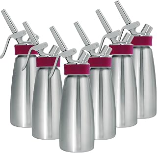 iSi Gourmet Whip (1 Pint) - Stainless Steel Cream Siphon for Warm & Cold Culinary Creations, Versatile Cream Dispenser, Includes Decorative Tips - Professional Kitchen Tool, Dishwasher Safe (6-Pack)
