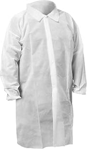 KLEENGUARD KGA10 Lightweight Labcoat for Non-Hazardous Particulate Protection (67317), 4-Snap Closure, Elastic Wrists, No Pockets, White, 2X-Large (Qty 50)