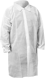 KLEENGUARD KGA10 Lightweight Labcoat for Non-Hazardous Particulate Protection (67318), 4-Snap Closure, Elastic Wrists, No Pockets, White, 3X-Large (Qty 50)