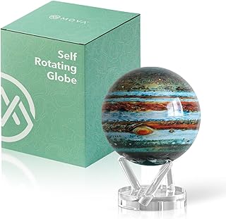 MOVA Self Rotating Globe, Jupiter Signature (6") | solar powered globe, no batteries or cords, gift for astronomy lovers, premium kinetic display, space desk decor