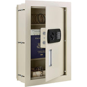 Residential Safe With Expandable Depth by Global Industrial – 22.5"L x 15"W x 22.13"H, 0.7 cubic_feet, Alloy Steel, White, Model WS03-2N