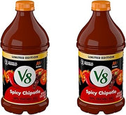 V8 Spicy Chipotle 100% Vegetable Juice, 46 fl oz Bottle (Pack of 2)