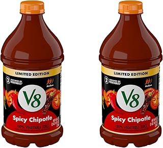V8 Spicy Chipotle 100% Vegetable Juice, 46 fl oz Bottle (Pack of 2)