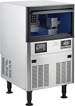 Global Industrial Nexel Self Under Counter Contained Ice Machine, Air | Cooled, 120 Lb. Production/24 Hrs., 40 Lbs. Storage Capacity Commercial Ice Maker, Silver