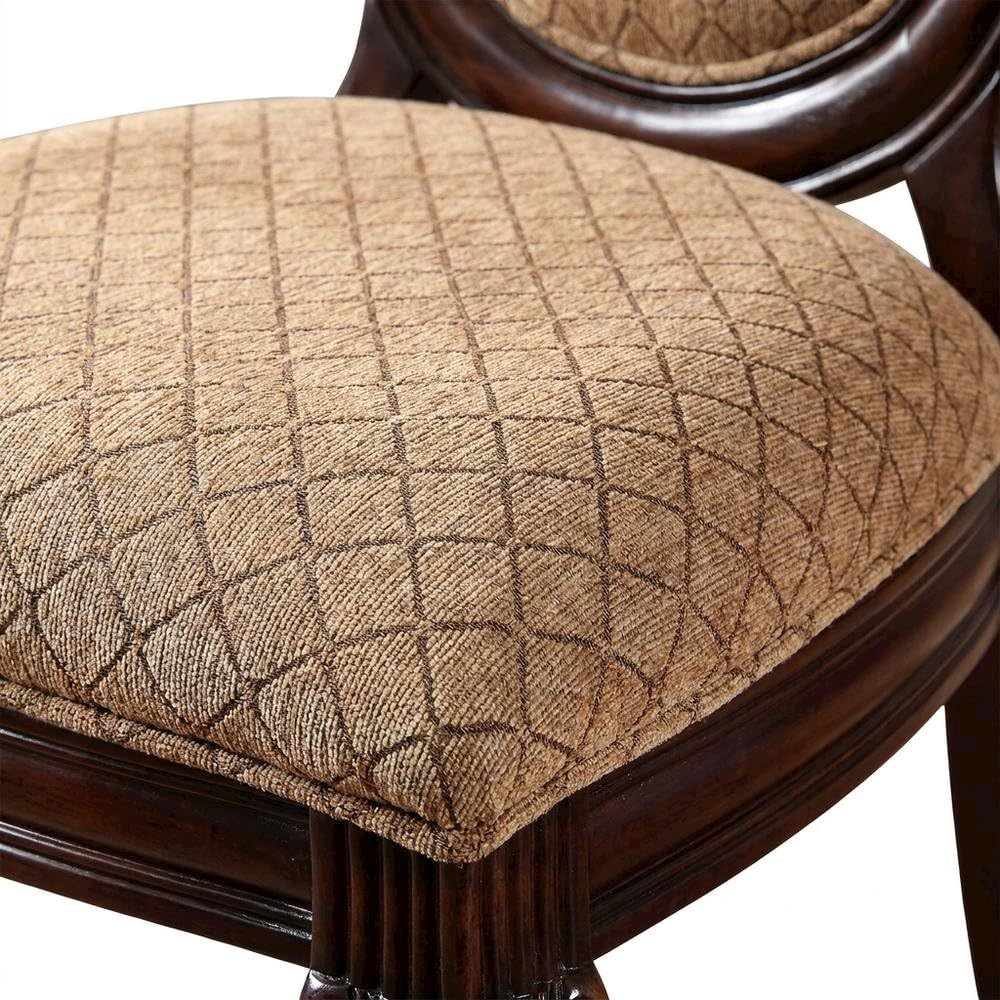 Fabric-Upholstered Rubber Wood Side Chair by Furnifact – Wood, Fabric & Espresso, Pack of 2