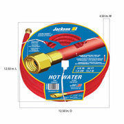 Heavy-Duty Rubber Hot Water Hose by Jackson – 5/8 in. x 50 ft. Hot Water Hose, Rubber, Red, Model 4008600A