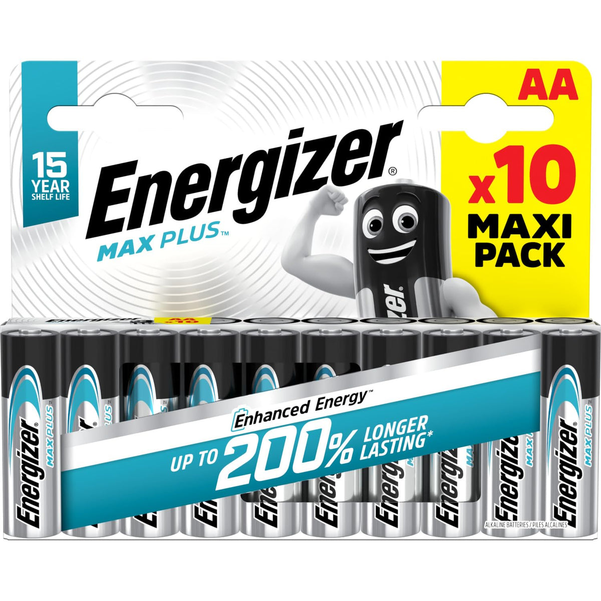 MaxPlus AA Performance Alkaline Batteries - 10 Pack by Energizer – Pack of 10, Model TILLCASE