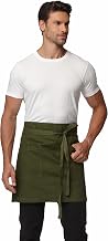 Waist Apron for Men Server Bistro Half 4251BY | Adjustable Half Bistro Apron for Waiters Bartenders, Polyester Cotton Canvas, Durable & Comfortable