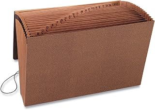 SMEAD TUFF Expanding File, 21 Pockets, Alphabetic (A-Z), Flap and Cord Closure, Legal Size, Redrope (70320), Pack of 1