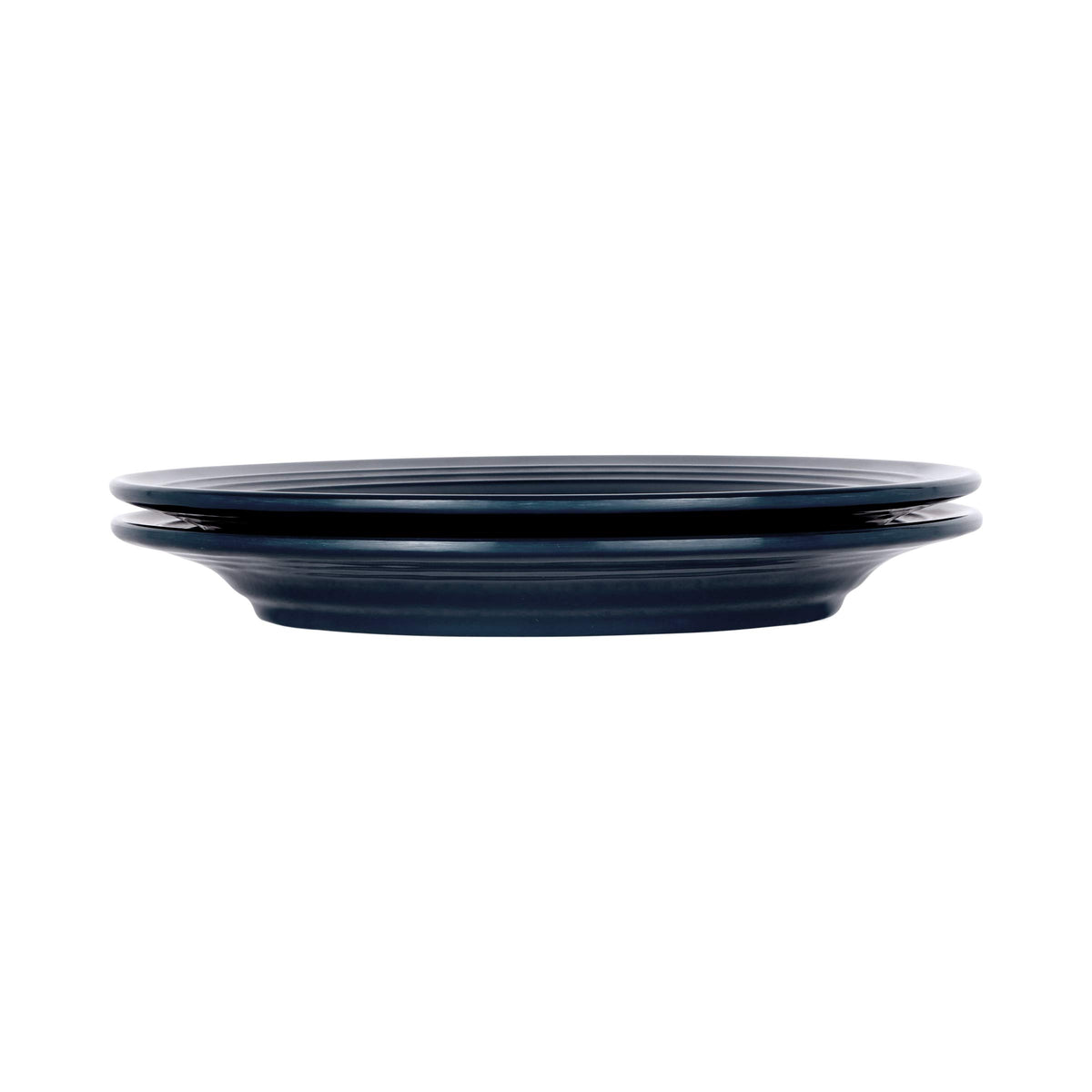 Round Two-Tone Plate by Elite Global Solutions – 9" dia., Melamine, Abyss Gloss Inside/Lapis Matte Outside, Pack of 6, Model D897GM-ABY/LAP