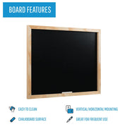 Pine Wood Frame Chalkboard - 24" x 36" by MasterVision – 36"W x 24"H, Pine Wood, Black, Model PM07010119