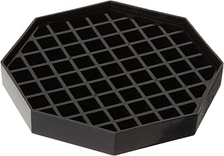 Winco 6" Black Plastic Drip Tray Octagonal (Set of 4) | Great for Beverage Stations, Spill Containment, Counter Protection and Drink Service